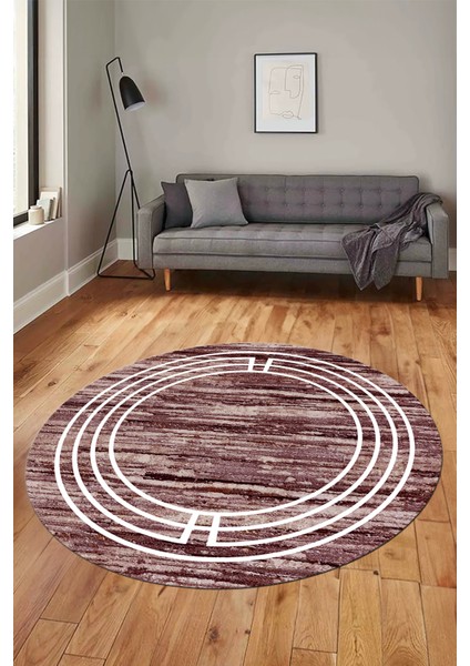 Yeni Şık Yıkanabilir Kaymaz Çerçeveli Modern Yuvarlak Yolluk Salon Halısı, Y-Çerçeveli-42-Bordo, fiyatları