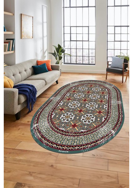 Etnik Çerçeve Desen Yıkanabilir Kaymaz Yolluk Mutfak Oval Salon Halısı, O-Çerçeveli-26-Renkli, fiyatları