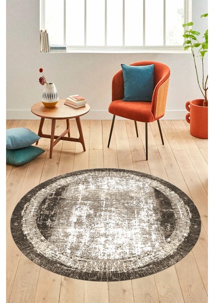 Sade Çerçeve Desen Modern Yıkanabilir Yolluk Mutfak Yuvarlak Salon Halısı, Y-Çerçeveli-14-Kahve, fiyatları