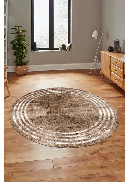Çerçeve Modern Desen Yıkanabilir Kaymaz Yolluk Mutfak Yuvarlak Salon Halısı, Y-Çerçeve-32-Kahve, modelleri