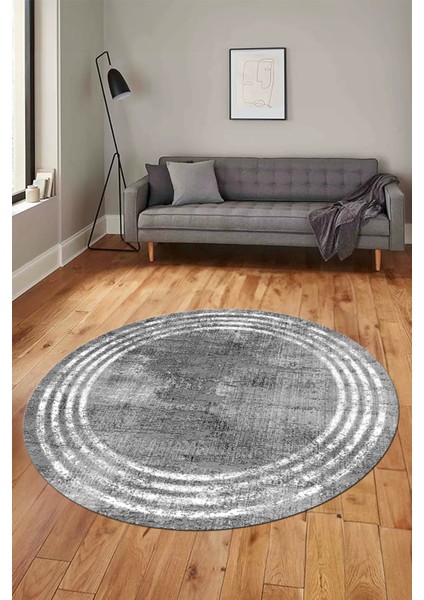 Çerçeve Modern Desen Yıkanabilir Kaymaz Yolluk Mutfak Yuvarlak Salon Halısı, Y-Çerçeve-32-Gri, fırsatları
