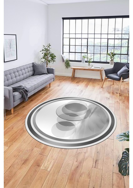 Modern Çerçeve Desen Yıkanabilir Kaymaz Yolluk Mutfak Yuvarlak Salon Halısı, Y-Çerçeveli-24-Gri, fiyatları