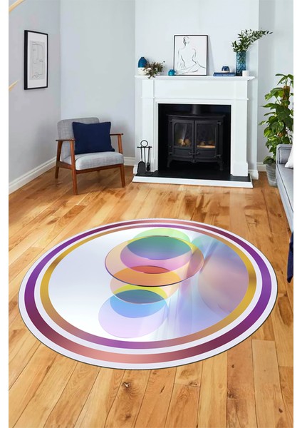 Modern Çerçeve Desen Yıkanabilir Kaymaz Yolluk Mutfak Yuvarlak Salon Halısı, Y-Çerçeveli-24-Renkli, modelleri