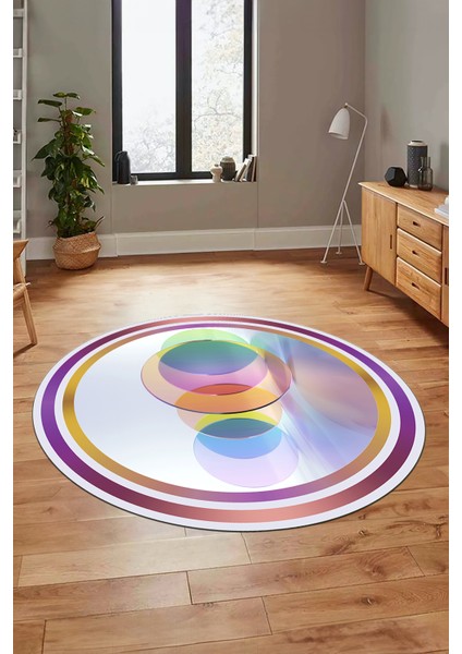 Modern Çerçeve Desen Yıkanabilir Kaymaz Yolluk Mutfak Yuvarlak Salon Halısı, Y-Çerçeveli-24-Renkli, fırsatları