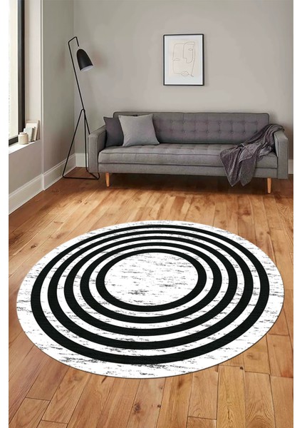 Yeni Şık Tasarım Yıkanabilir Kaymaz Çerçeveli Yolluk Yuvarlak Salon Halısı, Y-Çerçeveli-41-Antrasit, fiyatları