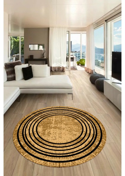 Dijital Kaymaz Yıkanabilir Çerçeveli Yolluk Mutfak Yuvarlak Salon Halısı, Y-Çerçeveli-08-Bej, fiyatları