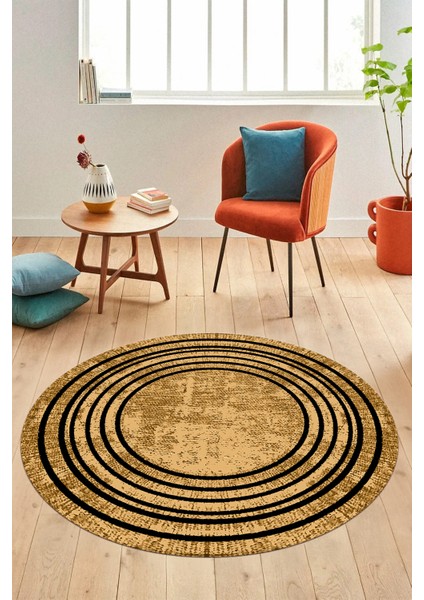 Dijital Kaymaz Yıkanabilir Çerçeveli Yolluk Mutfak Yuvarlak Salon Halısı, Y-Çerçeveli-08-Bej, modelleri