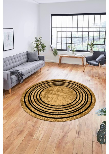 Dijital Kaymaz Yıkanabilir Çerçeveli Yolluk Mutfak Yuvarlak Salon Halısı, Y-Çerçeveli-08-Bej, indirimleri