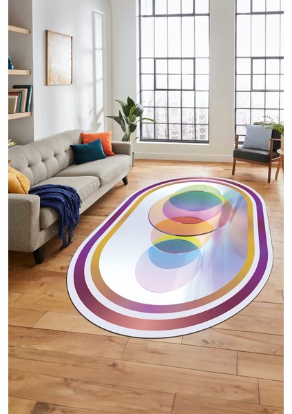 Modern Çerçeve Desen Yıkanabilir Kaymaz Yolluk Mutfak Oval Salon Halısı, O-Çerçeveli-24-Renkli, fiyatları