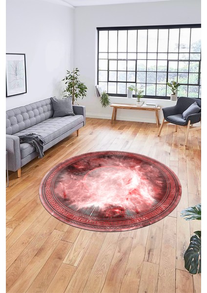 Modern Çerçeve Desen Yıkanabilir Kaymaz Yolluk Mutfak Yuvarlak Salon Halısı, Y-Çerçeveli-25-Pembe, fiyatları