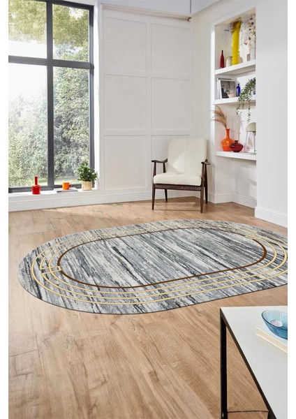 Şık Tasarım Yıkanabilir Kaymaz Çerçeveli Modern Oval Yolluk Salon Halısı, O-Çerçeveli-42-Vizon, fiyatları