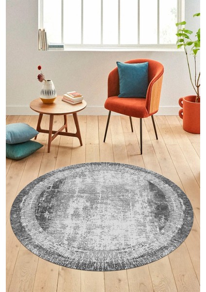Sade Çerçeve Desen Modern Yıkanabilir Yolluk Mutfak Yuvarlak Salon Halısı, Y-Çerçeveli-14-Gri, fiyatları
