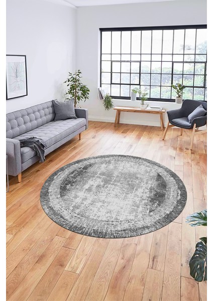 Sade Çerçeve Desen Modern Yıkanabilir Yolluk Mutfak Yuvarlak Salon Halısı, Y-Çerçeveli-14-Gri, fırsatları