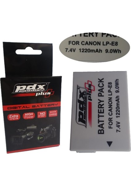 ,Canon Fotoğraf Makinesi İle Uyumlu LP-E8 Batarya.