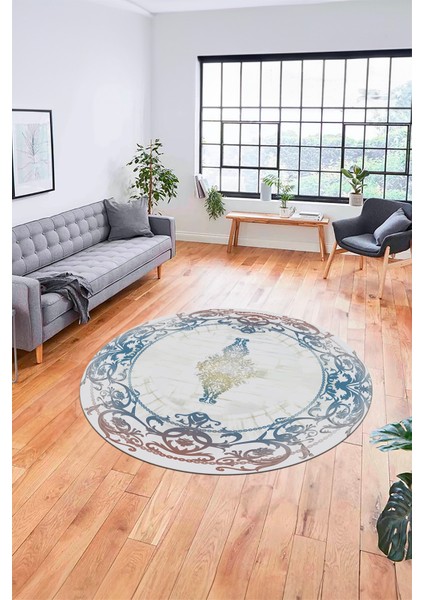 Klasik Çerçeve Desen Modern Yıkanabilir Yolluk Mutfak Yuvarlak Salon Halısı, Y-Çerçeveli-19-Renkli, modelleri