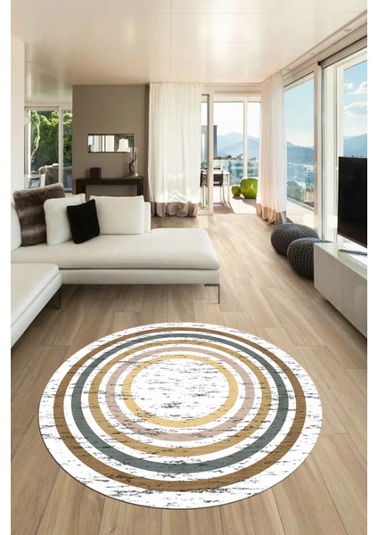 Yeni Şık Tasarım Yıkanabilir Kaymaz Çerçeveli Yolluk Yuvarlak Salon Halısı, Y-Çerçeveli-41-Renkli, fırsatları