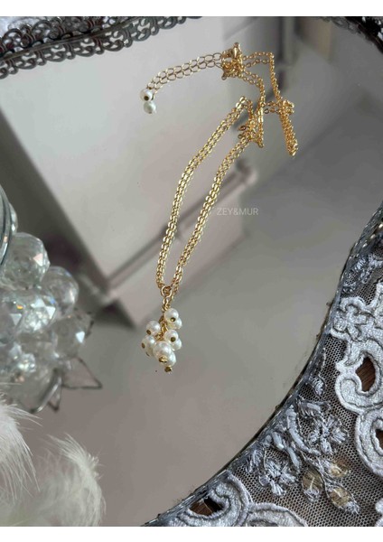 Cam Incili Kolye , Zincirli Kolye , El Yapımı Aksesuar , Kararmaz 1. Kalite