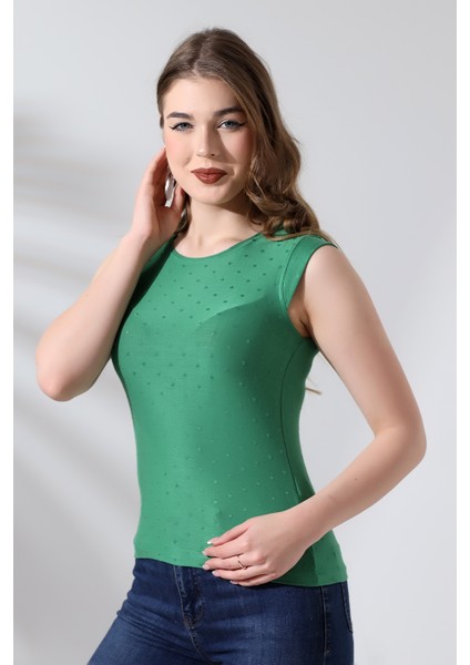 Shine Kadın Yeşil Sıfır Yaka Ay Kol Esnek Basic Penye Bluz modelleri