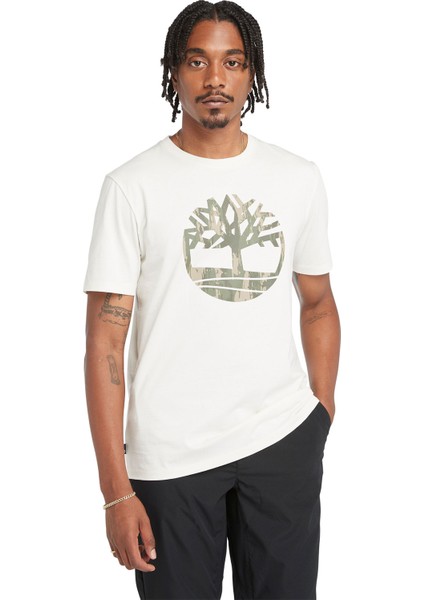 Camo Tree Logo Short Slee Beyaz Erkek Kısa Kol T-Shirt