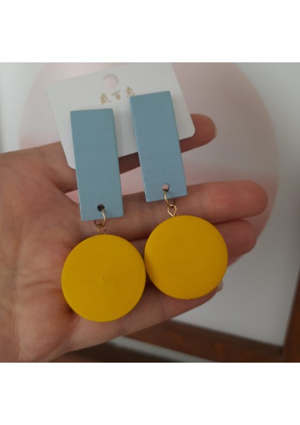 Renkli Geometrik Ahşap Kadın Küpe fiyatları