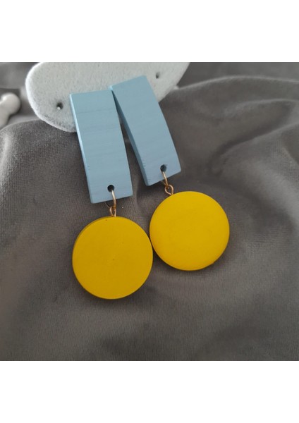 Renkli Geometrik Ahşap Kadın Küpe fırsatları