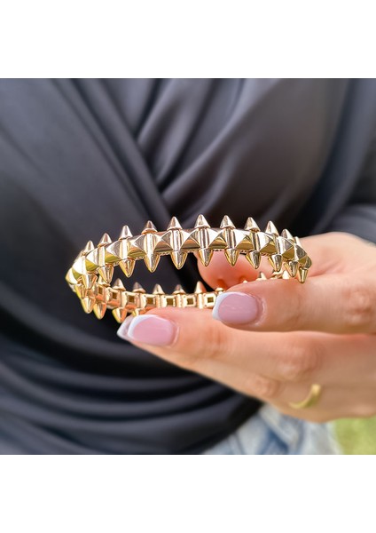 14K Rose Gold Crampoon Kelepçe Bilezik fiyatları