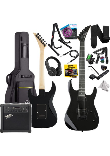Grade-25AMP Black Rosewood Floyde Rose 25 W Amfili Elektro Gitar
