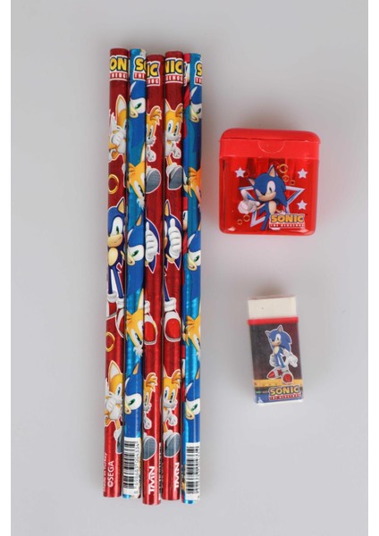 Lisanslı Sonıc 5'li Kurşun Kalem,silgi ve Kalemtraş Seti fiyatları