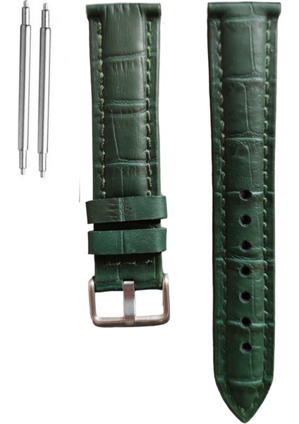20 mm Universal Hakiki Deri Kordon Zümrüt Yeşil