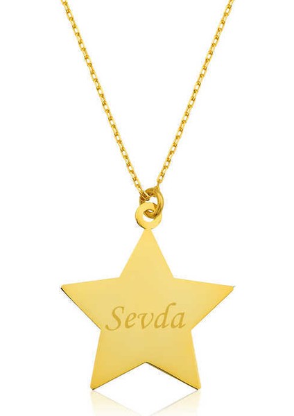 Gümüş Gold Kişiye Özel Isimli Yıldız Kolye