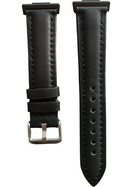 Huawei Watch Fit 2 Uyumlu Hakiki Deri Kordon Dikişli Siyah