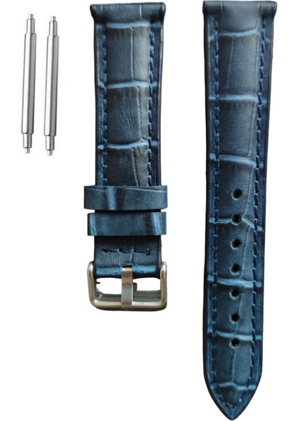 22 mm Universal Hakiki Deri Kordon Lacivert