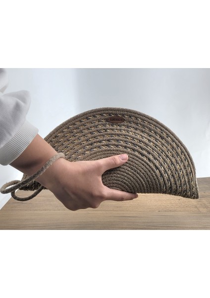 Hasır Vizon El Yapımı Özel Dikim,clutch Çanta,portföy Çanta,el Çantası, Handmade Çanta 16X33 cm