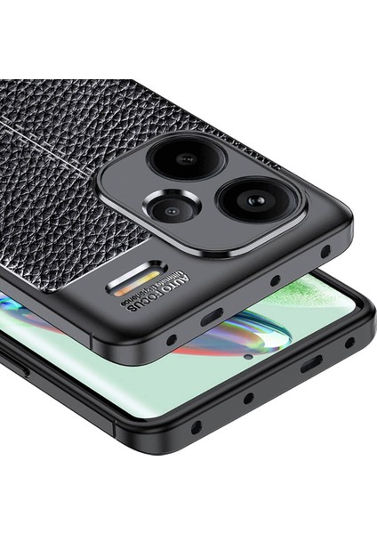 Xiaomi Redmi Note 13 Poro Plus 5g Kılıf Niss Deri Desen Silikon