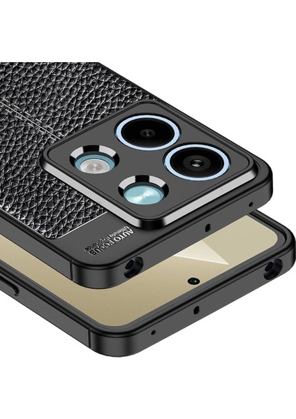 Xiaomi Poco X6 Kılıf Niss Deri Desen Silikon