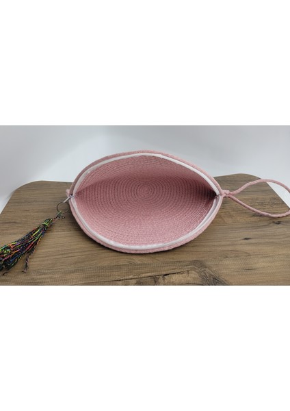 Pembe El Yapımı Özel Dikim,clutch Çanta,portföy Çanta,el Çantası, Handmade Çanta 16X33 cm