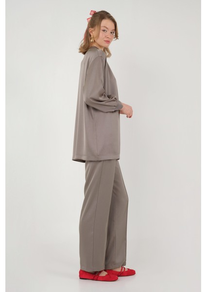 Ribanalı Saten Takım Vizon fiyatları