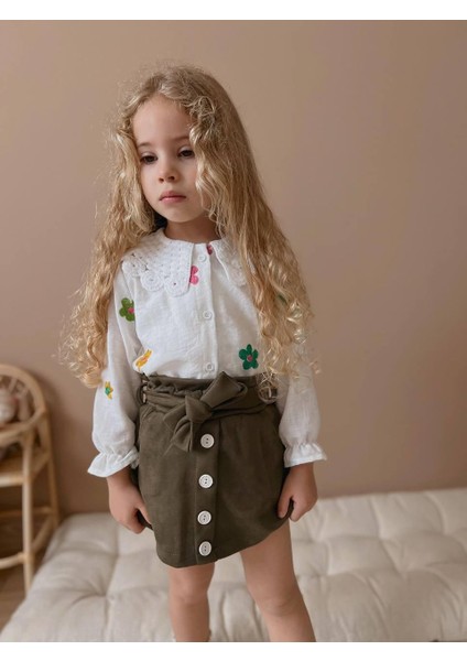 Yigit Butik Çiçek Desenli Etekli Kız Çocuk Takım