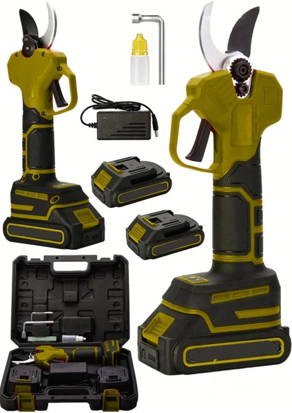 Alman 5630GR Kömürsüz Motor Akülü Bağ Makasi Dal Budama Kesme Makasi Makinesi Yeni Seri Sarı