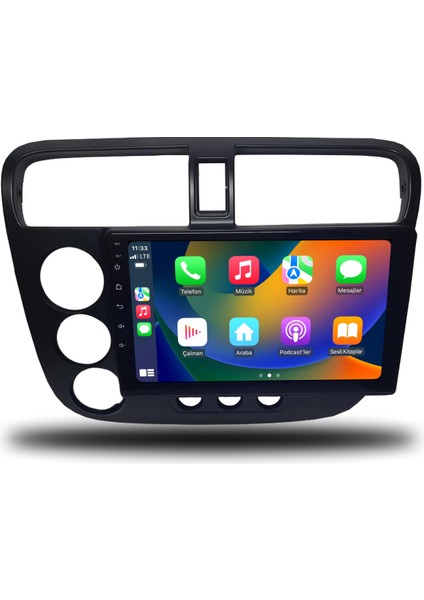 NAVI2GO Honda Civic V-Tec Android Carplay Multimedya 2001-2006 6gb Ram + 128GB Hafıza + 8 Çekirdek