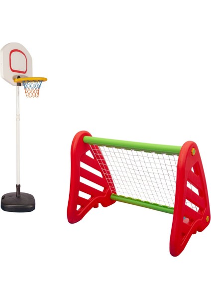 Basket Potası ve Minyatür Kale Spor Seti - Anaokulu - Kreş - Çocuk Oyun Alanı - Spor Oyuncakları