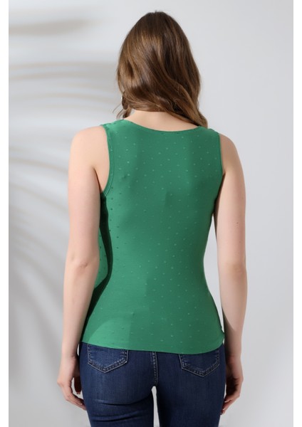 Buxton Kadın Yeşil U Yaka Kolsuz Esnek Basic Penye Bluz & Body fırsatları
