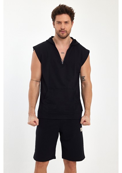 Kapşonlu Sıfır Kol Polar 2 Iplik Kanguru Cepli indirimleri