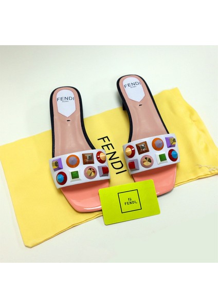 Taş Detaylı Kadın Deri Terlik 8R6507-86