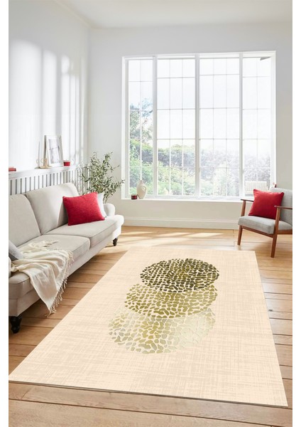 Dijital Baskılı Kaymaz Taban Yıkanabilir Modern Yolluk Mutfak Salon Halısı Modern-01-Krem modelleri