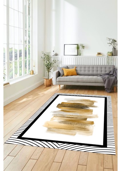 Renkli Modern Desenli Dijital Kaymaz Yıkanabilir Yolluk Mutfak Salon Halısı Modern-22-Kahve fırsatları