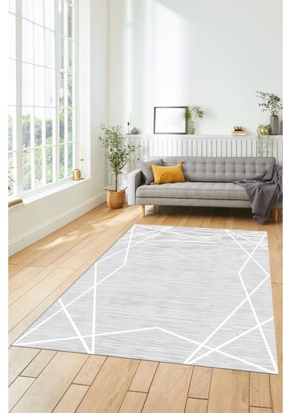 Dijital Dekoratif Kaymaz Taban Yıkanabilir Modern Yolluk Mutfak Salon Halısı Modern-05-Beyaz indirimleri