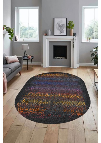 Sade Modern Desen Dijital Kaymaz Yıkanabilir Oval Yolluk Mutfak Salon Halısı O-Modern-28-Renkli fiyatları