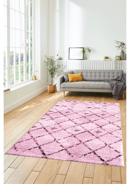Baskılı Kaymaz Yıkanabilir Kilim Desen Yolluk Mutfak Halısı Salon Halısı Modern-57-Pembe fiyatları