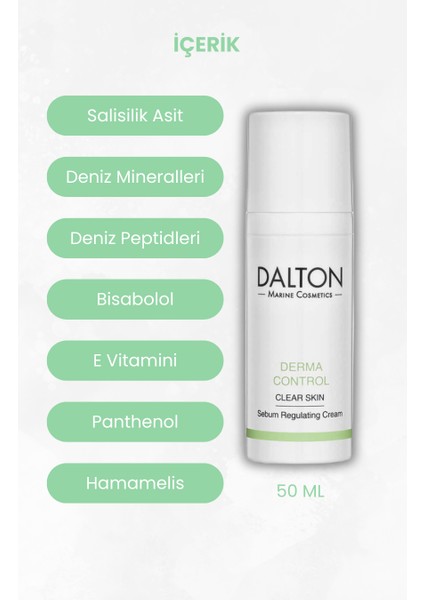 Dalton Marine Cosmetics Derma Control Sebum Dengeleyici Krem